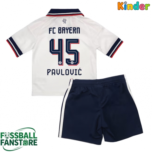 Bayern Munich Aleksandar Pavlovic #45 Replik Auswärtstrikot Kinder 2026-27 Kurzarm (+ Kurze Hosen)